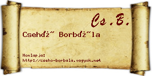 Csehó Borbála névjegykártya